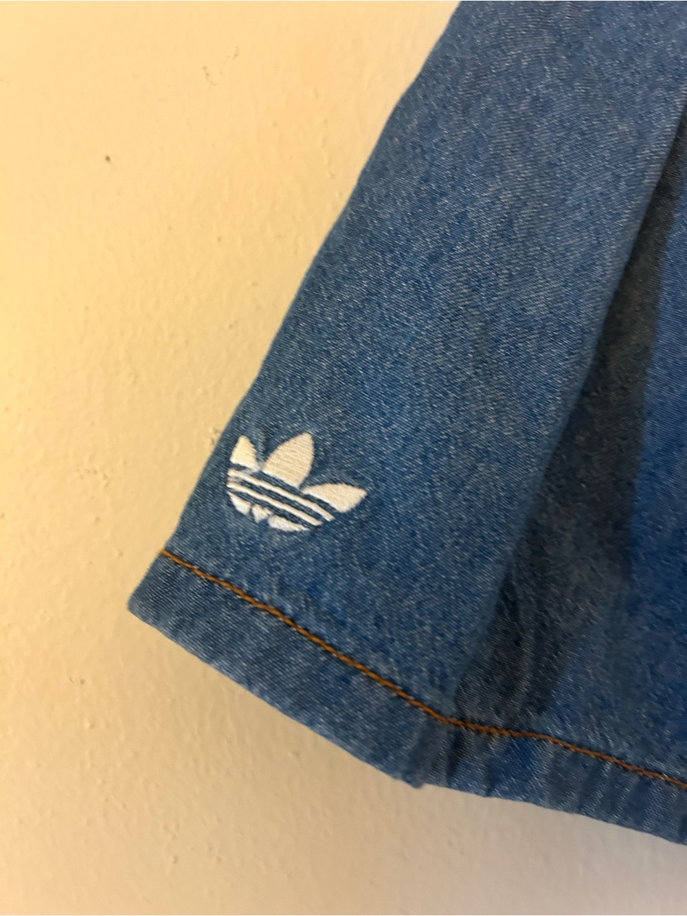 adidas Blue Denim Skirt with White Trefoil Accent